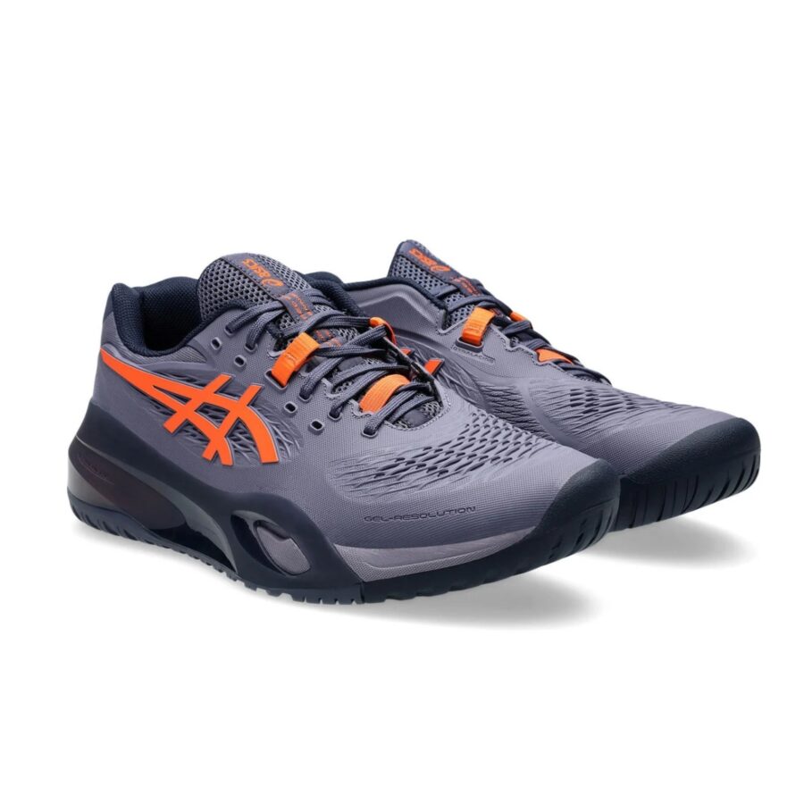 giày asics gel resolution x greyish "purple/nova orange" 1041a481-500