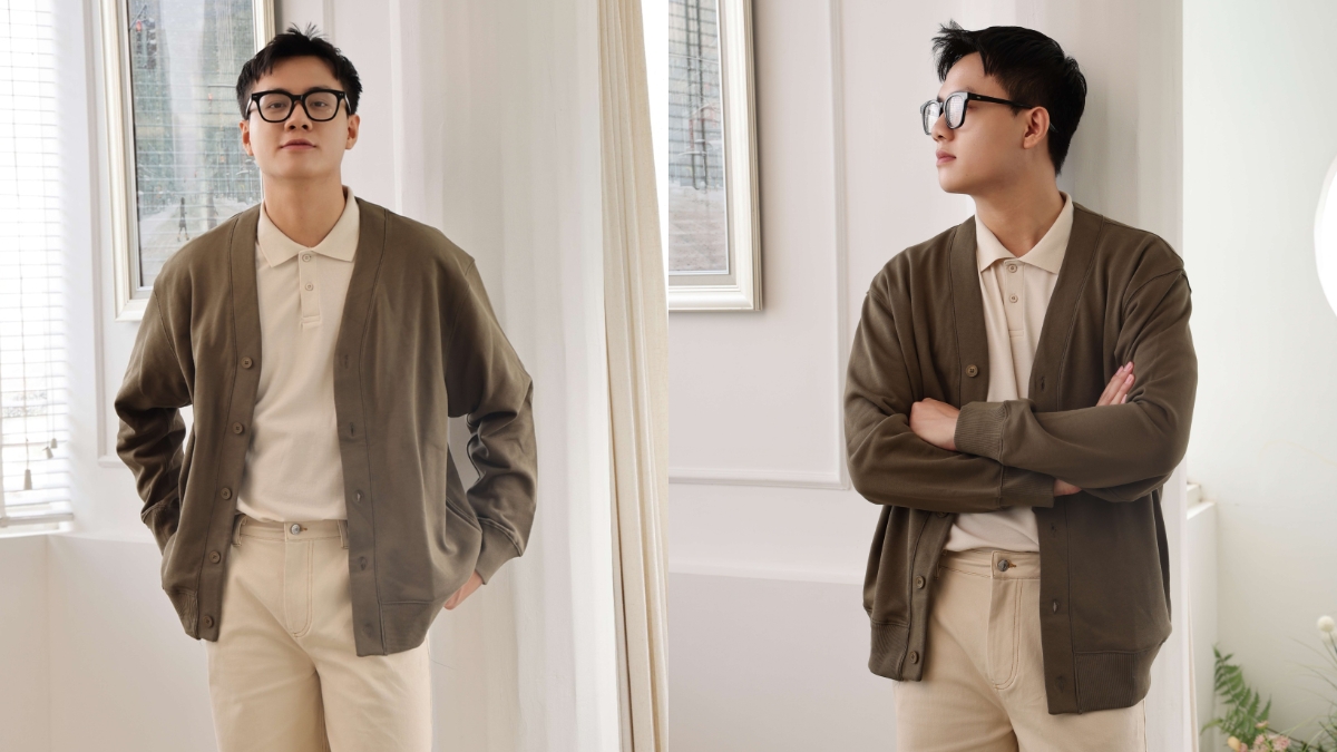 phối đồ với áo cardigan nam
