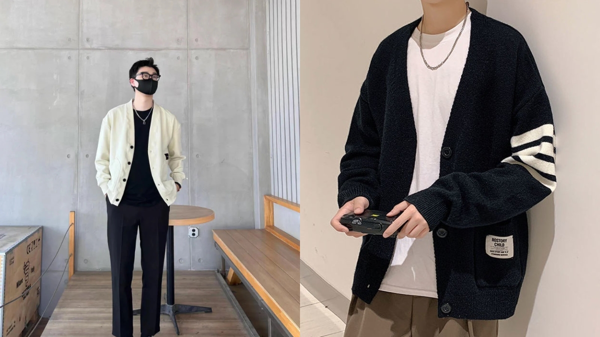 phối đồ với áo cardigan nam
