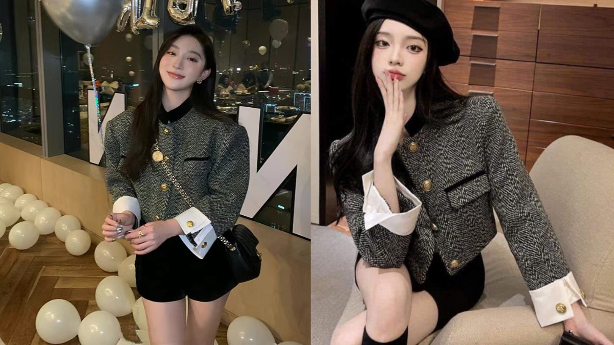 phối đồ với áo dạ tweed