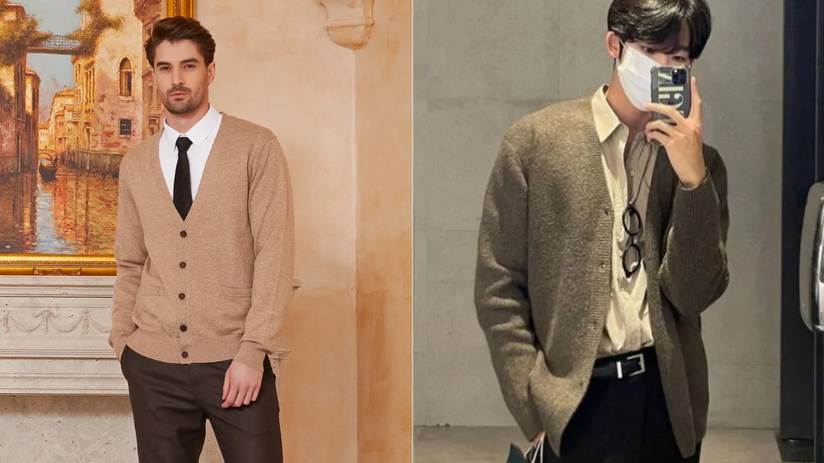 phối đồ với áo cardigan nam