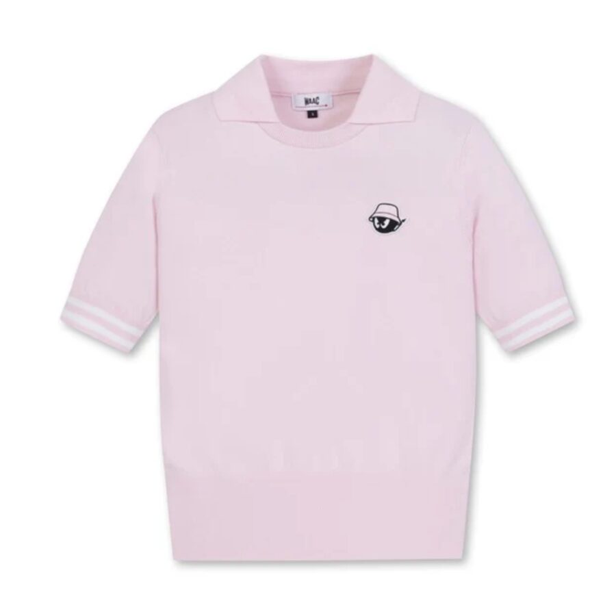 áo waac golf nữ bucket waacky collar sweater hồng nhạt wwwam24201-pil