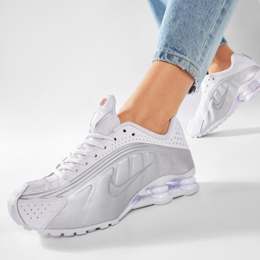 giày nike shox r4 'white metallic' ar3565-101