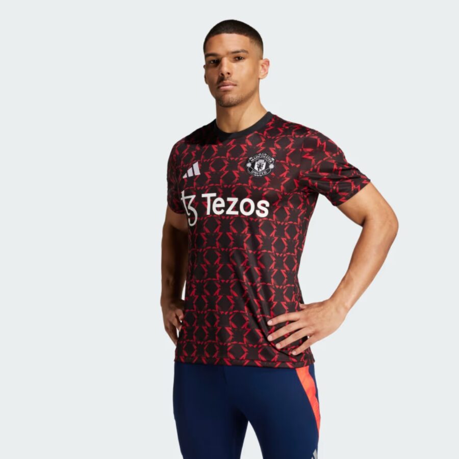 áo adidas manchester united 2425 pre-match jersey 'black red' it1996