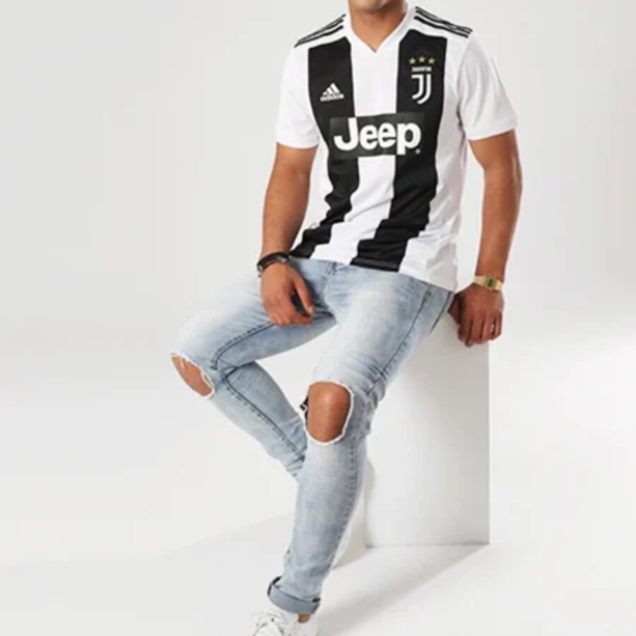 áo adidas juventus 1819 home jersey 'white black' cf3489