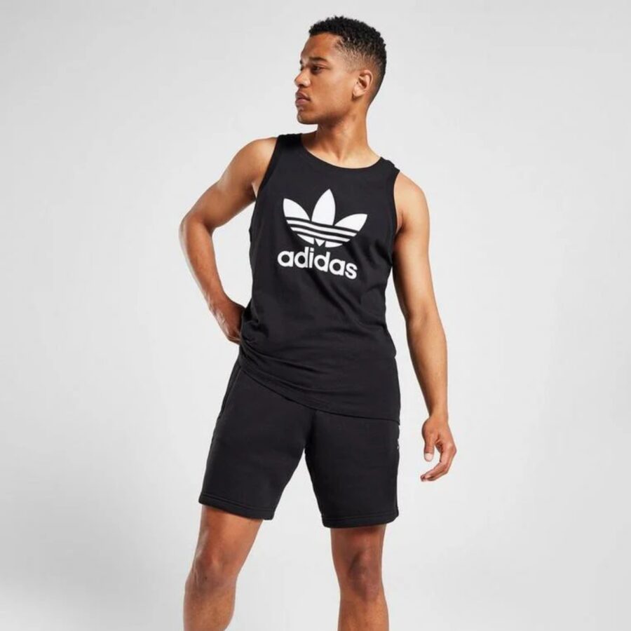 áo adidas originals adicolor classics trefoil tank top 'black white' ia4811