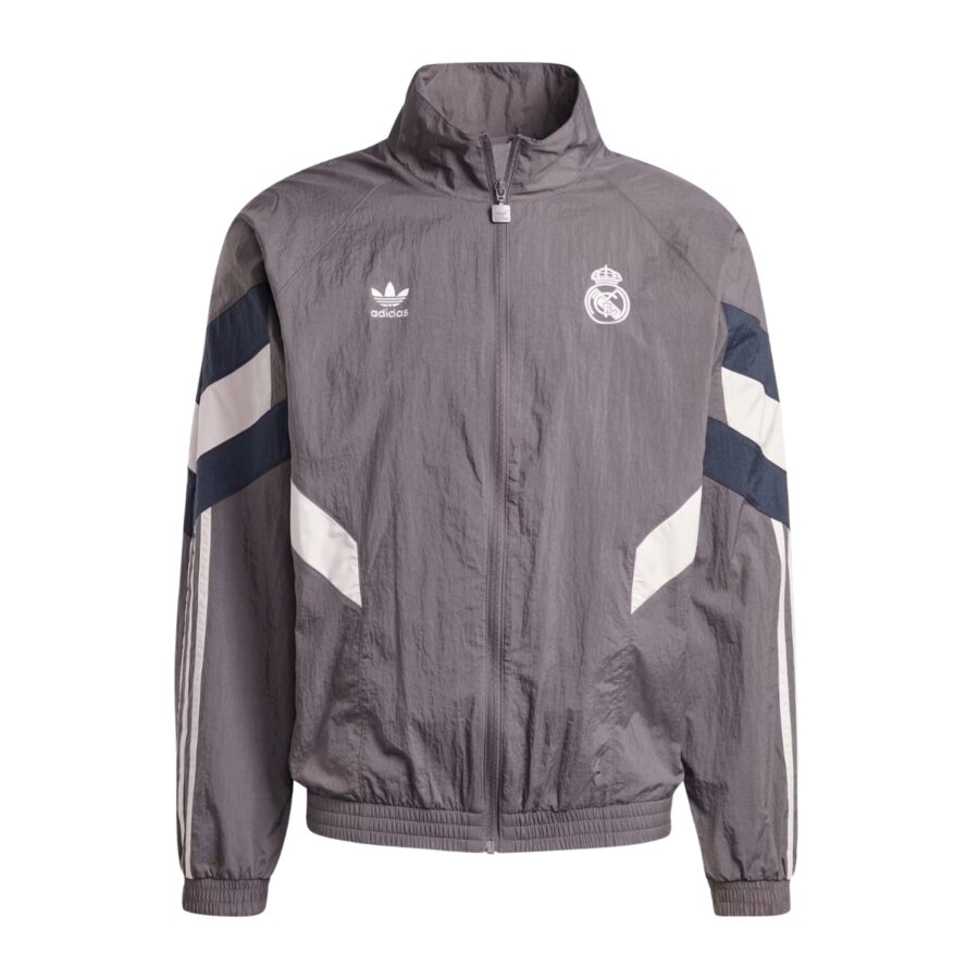 áo adidas real madrid originals track jacket asia sizing 'charcoal grey' ji9479