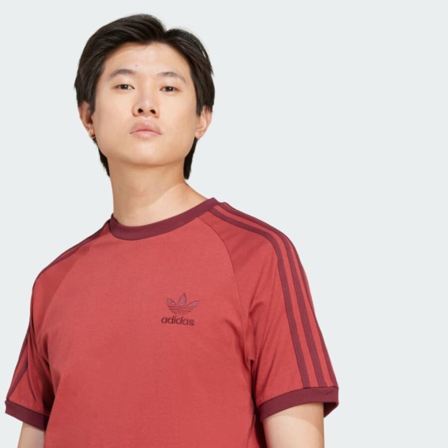 áo adidas t-shirt 3 sọc classics adicolor nam 'preloved ruby' jn7019