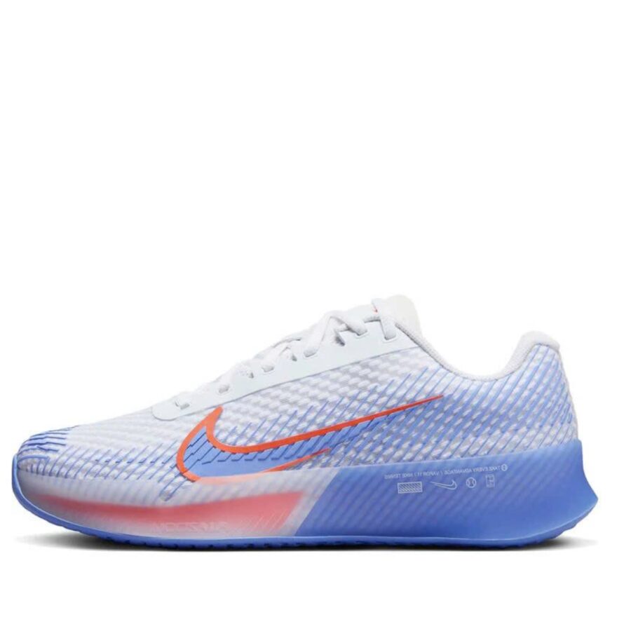 giày tennis/pickleball nike court air zoom vapor 11 hc white light wild mango royal pulse dr6965-106