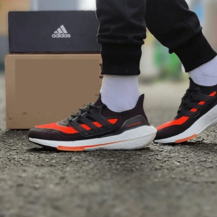 giày adidas ultra boost 21 shoes 'core black solar red' fz2559