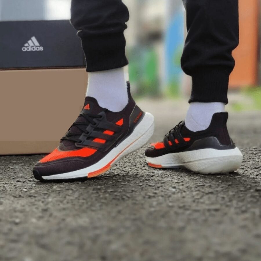 giày adidas ultra boost 21 shoes 'core black solar red' fz2559