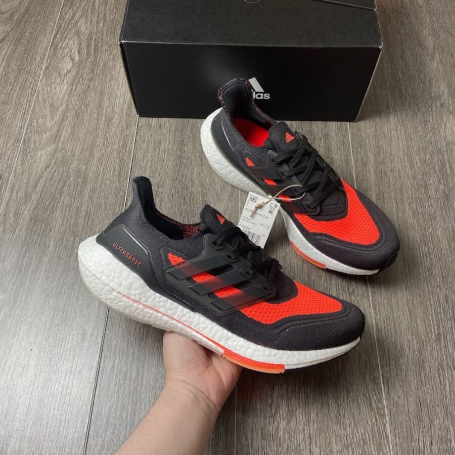 giày adidas ultra boost 21 shoes 'core black solar red' fz2559