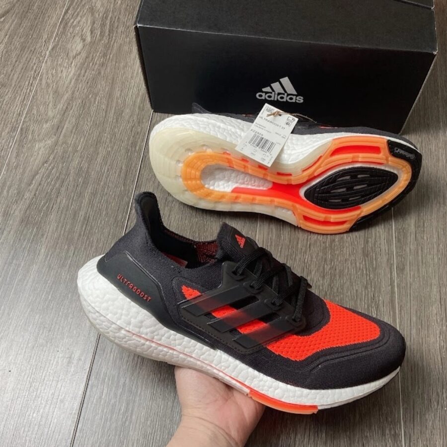 giày adidas ultra boost 21 shoes 'core black solar red' fz2559