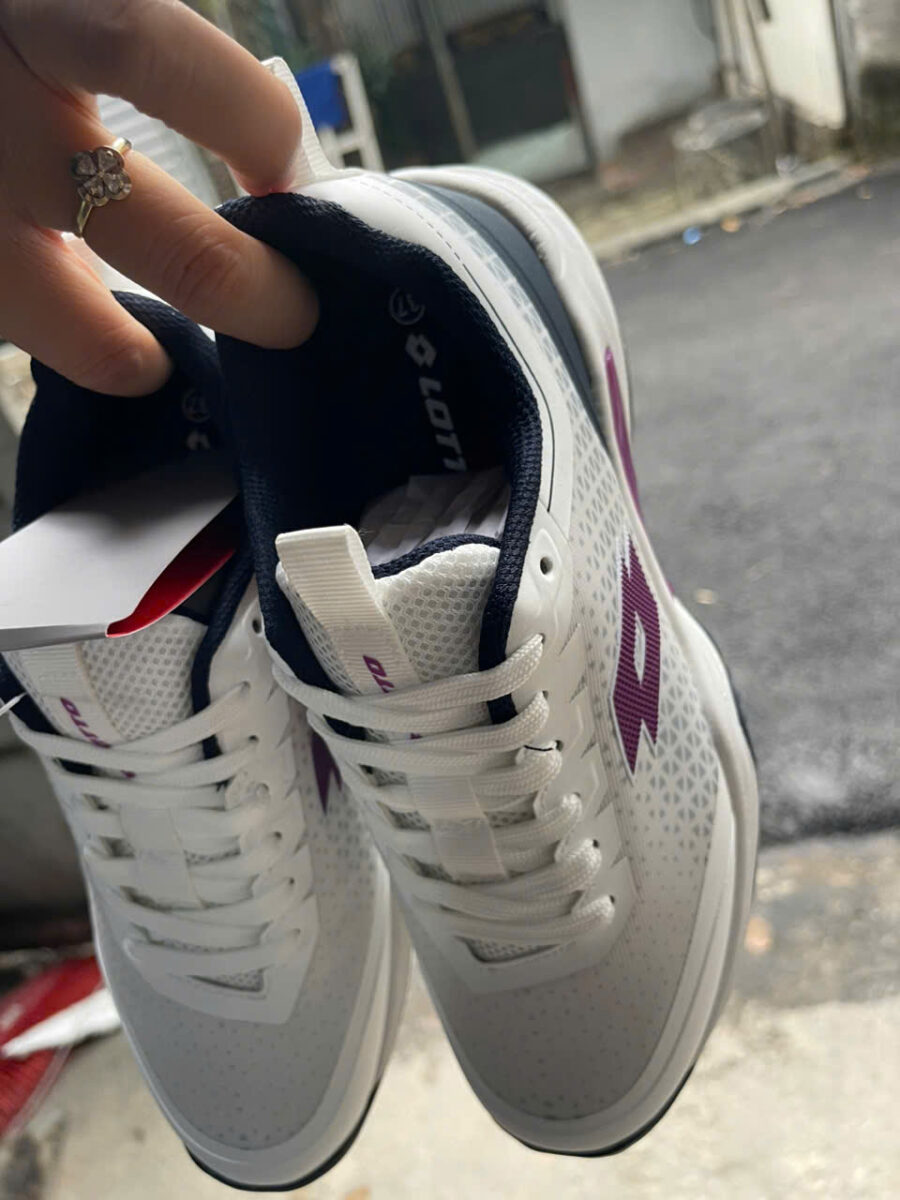 giày pickleball/ tennis lotto etre "white/purple" lotte250201e