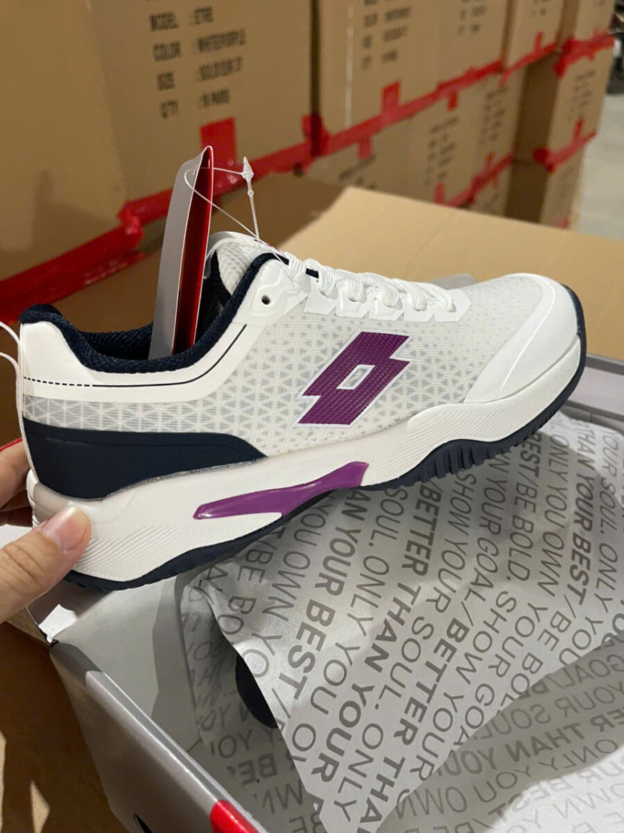 giày pickleball/ tennis lotto etre "white/purple" lotte250201e