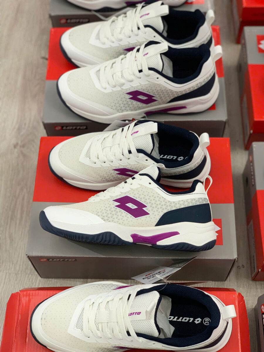 giày pickleball/ tennis lotto etre "white/purple" lotte250201e