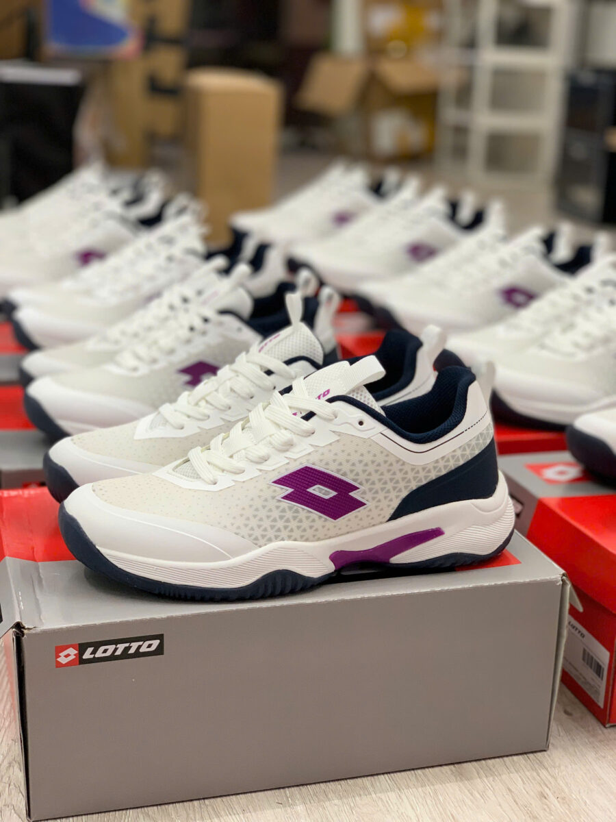 giày pickleball/ tennis lotto etre "white/purple" lotte250201e