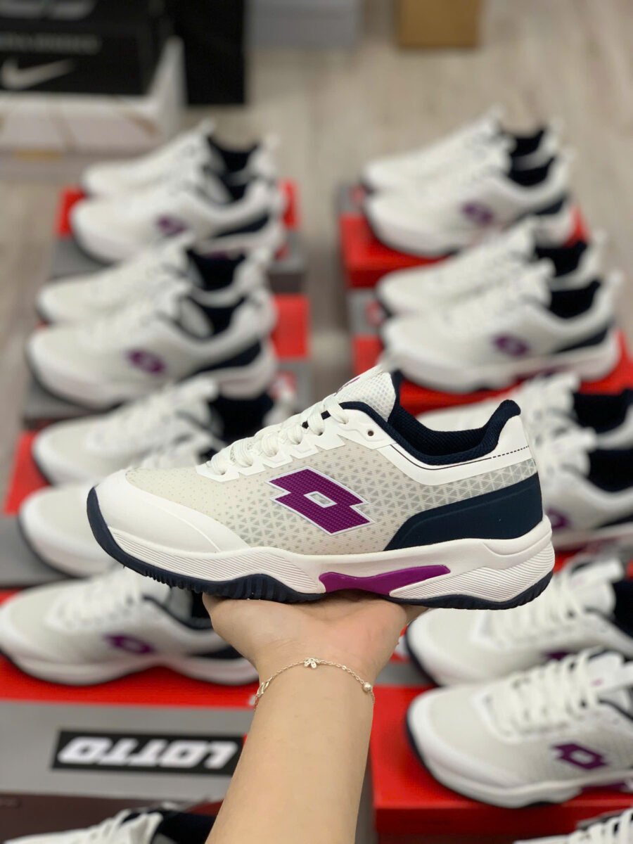 giày pickleball/ tennis lotto etre "white/purple" lotte250201e