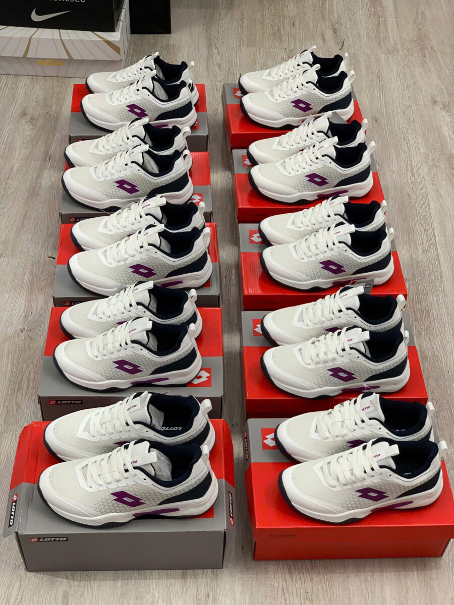 giày pickleball/ tennis lotto etre "white/purple" lotte250201e