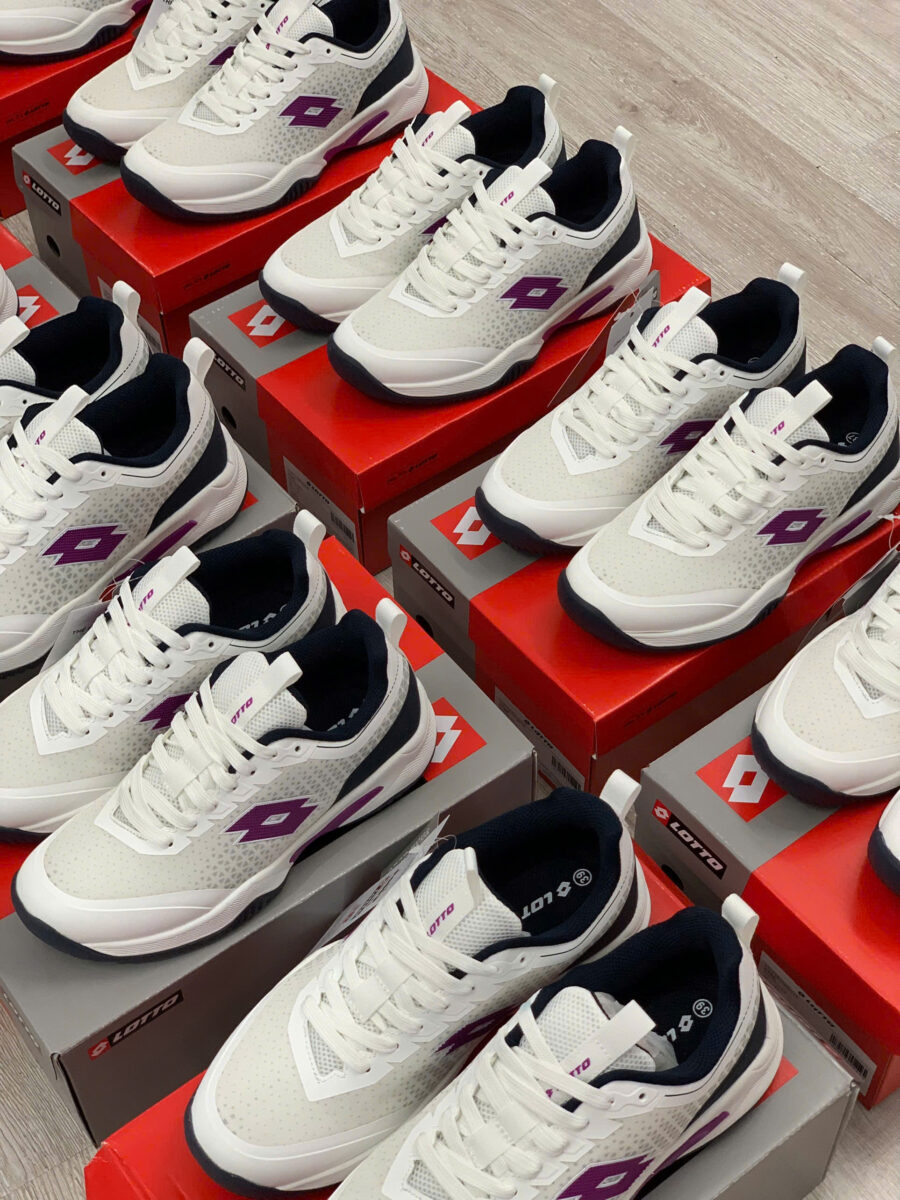 giày pickleball/ tennis lotto etre "white/purple" lotte250201e