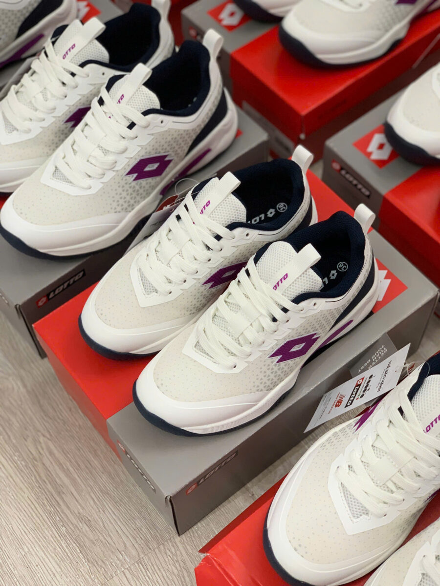 giày pickleball/ tennis lotto etre "white/purple" lotte250201e