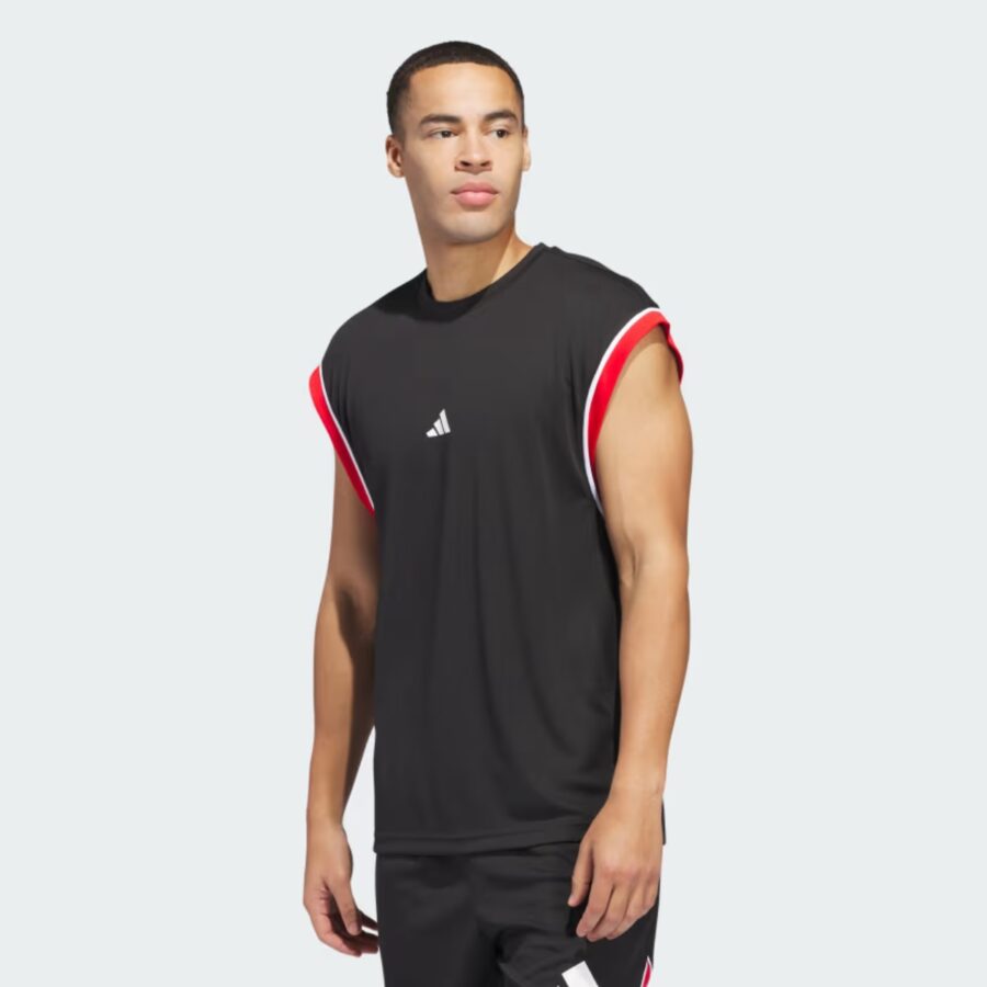 áo adidas tank top không tay basketball all-world đen ji7577