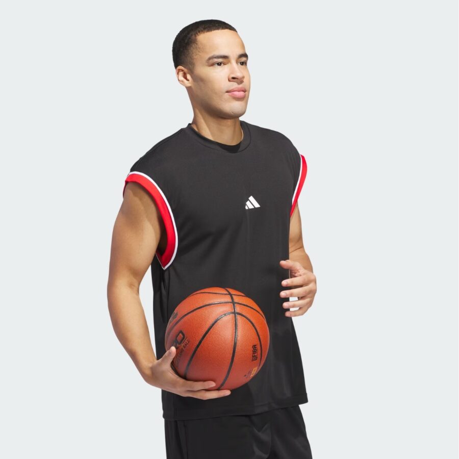 áo adidas tank top không tay basketball all-world đen ji7577