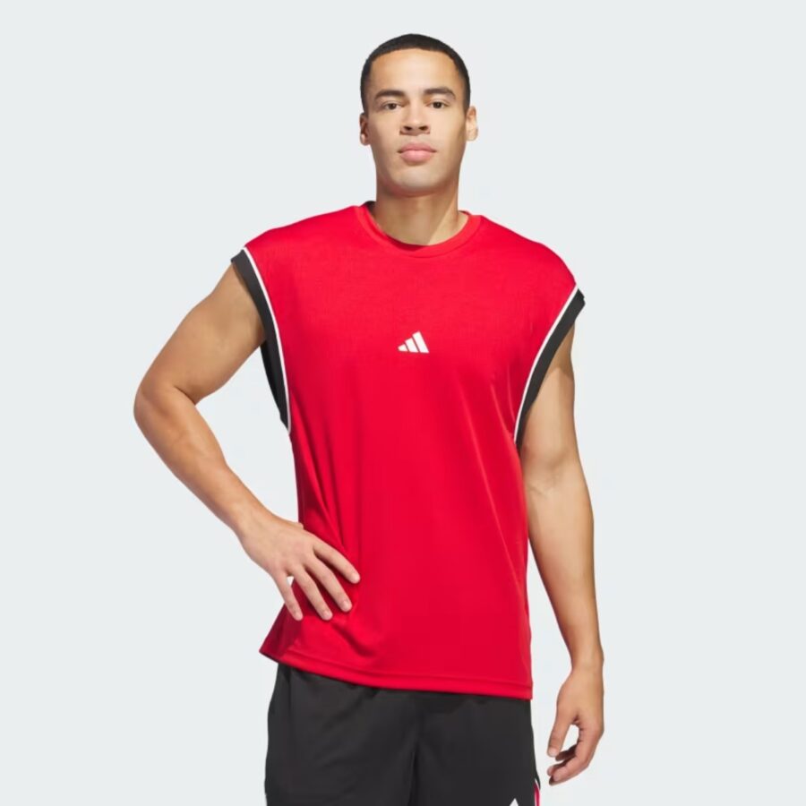 áo adidas tank bóng rổ basketball all-world nam 'red' jn4720