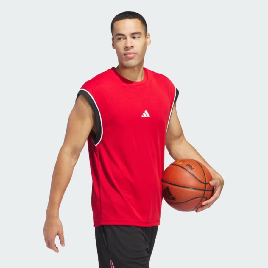 áo adidas tank bóng rổ basketball all-world nam 'red' jn4720