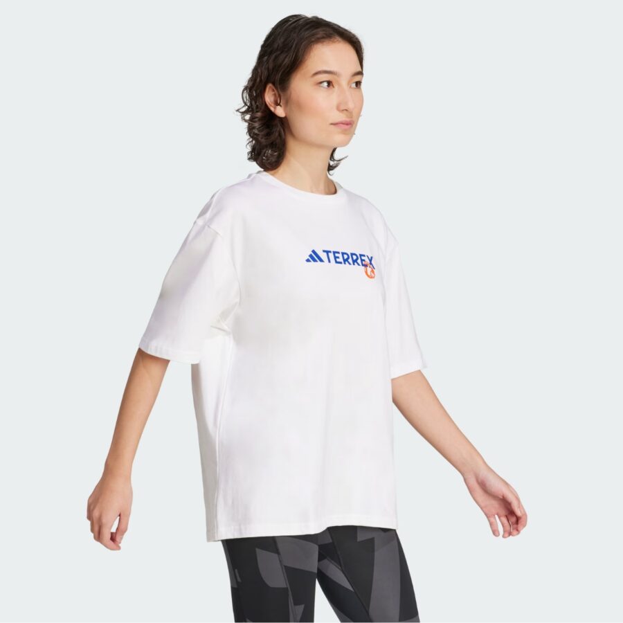 áo adidas t-shirt leo núi terrex hoạ tiết nữ 'white' ji9157
