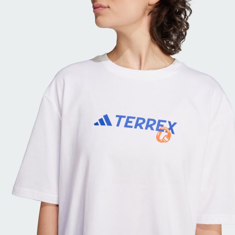 áo adidas t-shirt leo núi terrex hoạ tiết nữ 'white' ji9157