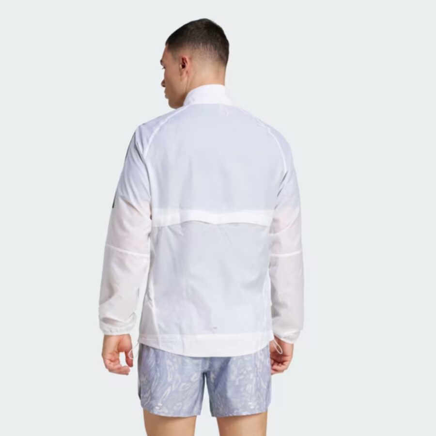 áo adidas khoác chạy bộ own the run packable 3 sọc 'white' jd7760