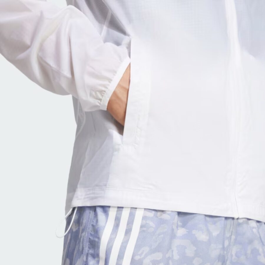 áo adidas khoác chạy bộ own the run packable 3 sọc 'white' jd7760