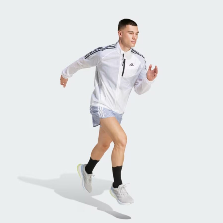 áo adidas khoác chạy bộ own the run packable 3 sọc 'white' jd7760