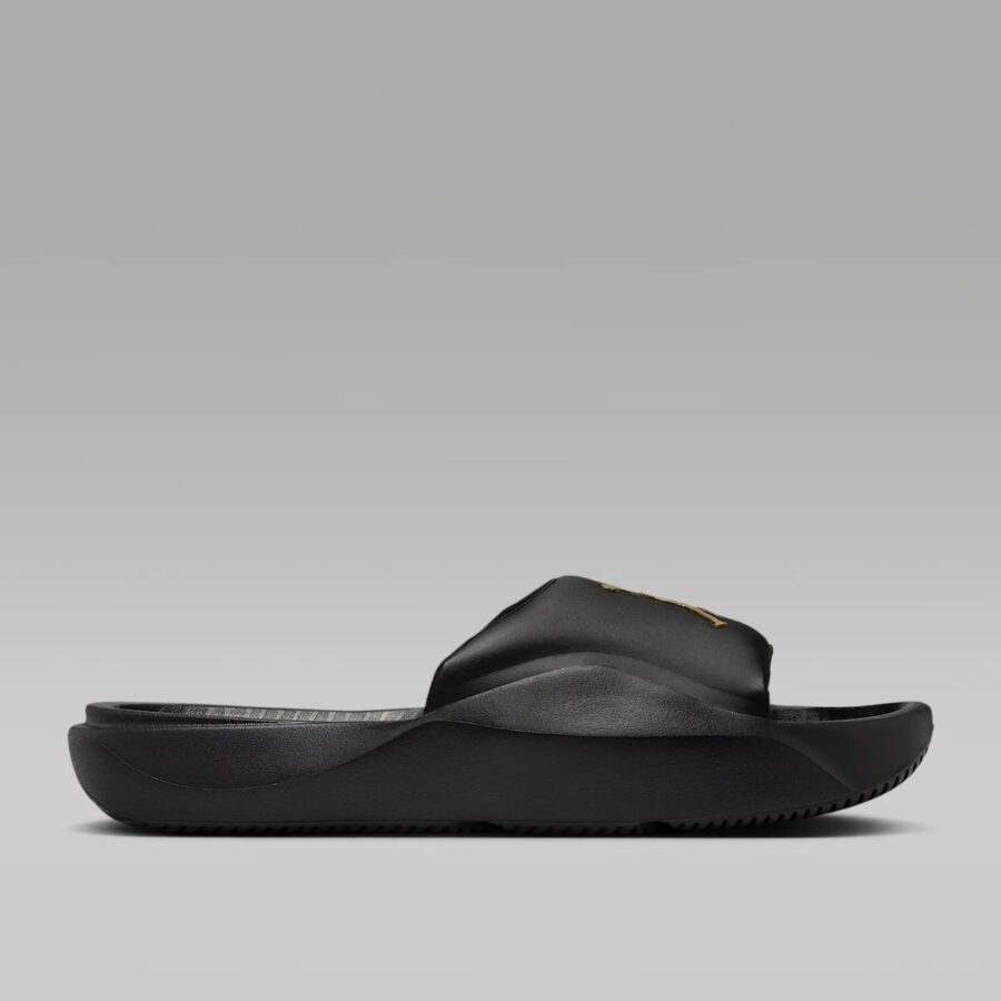 dép jordan franchise slide black metallic gold hf3263-007