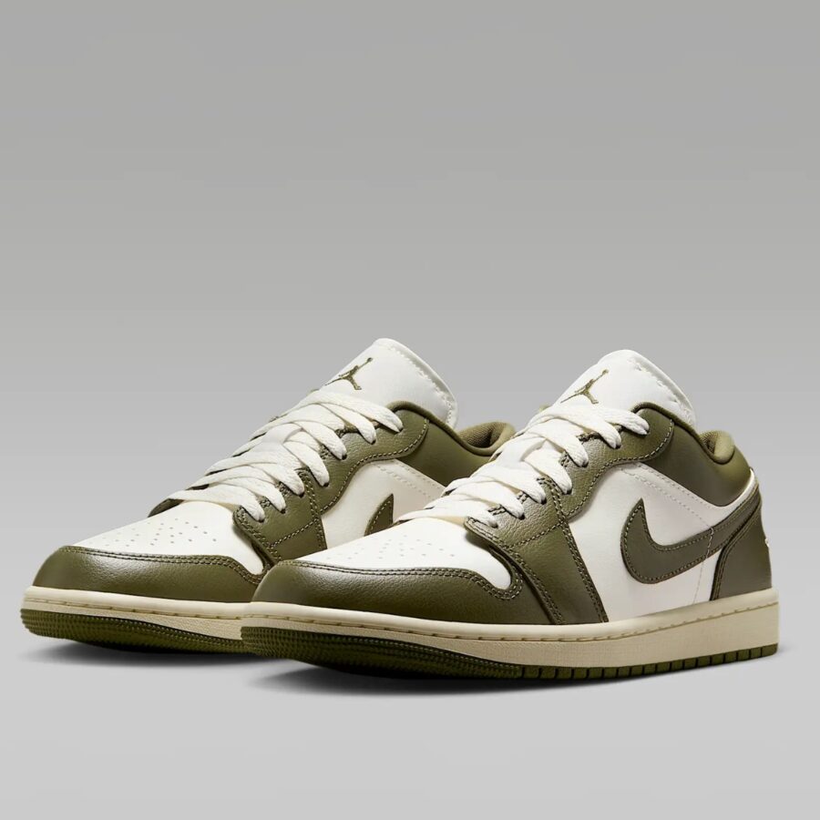 giày air jordan 1 low wmns medium olive dc0774-122