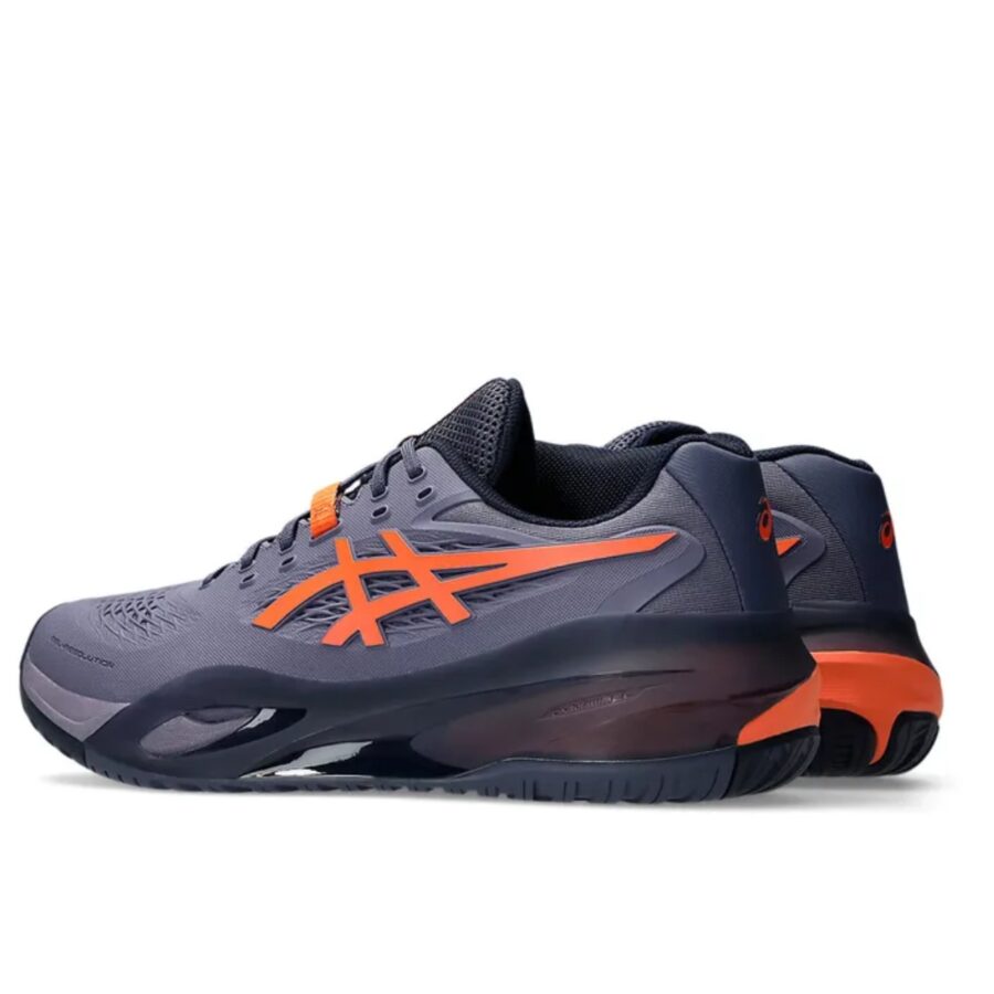 giày tennis/pickleball asics gel resolution x greyish purple nova orange 1041a487-500