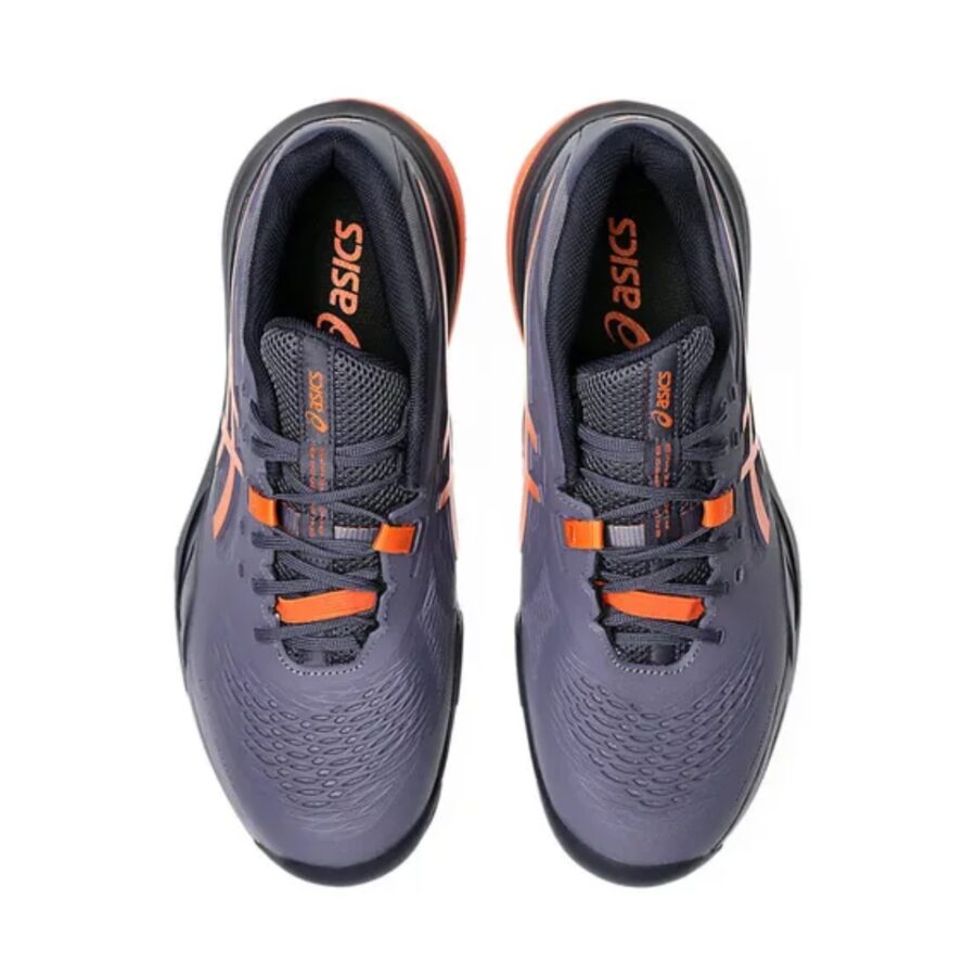 giày tennis/pickleball asics gel resolution x greyish purple nova orange 1041a487-500