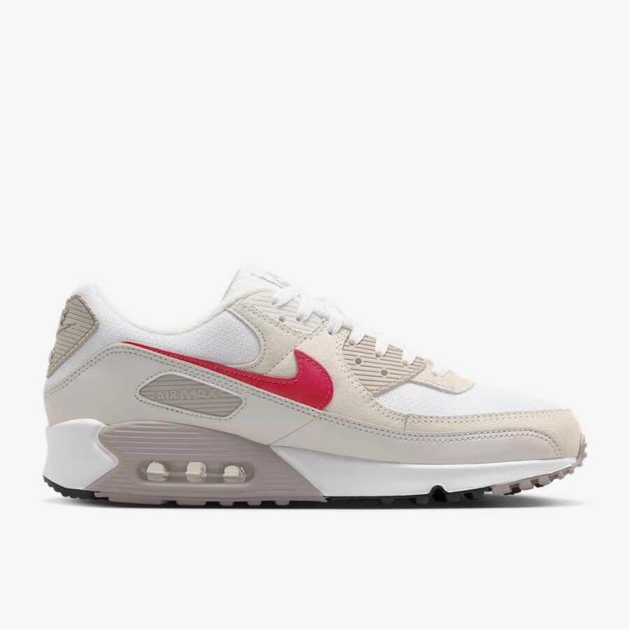 giày nike air max 90 white college grey vast grey university red dm0029-113