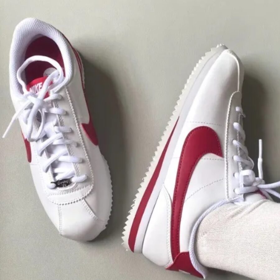 giày nike cortez basic sl gs ‘white gym red’ 904764-101