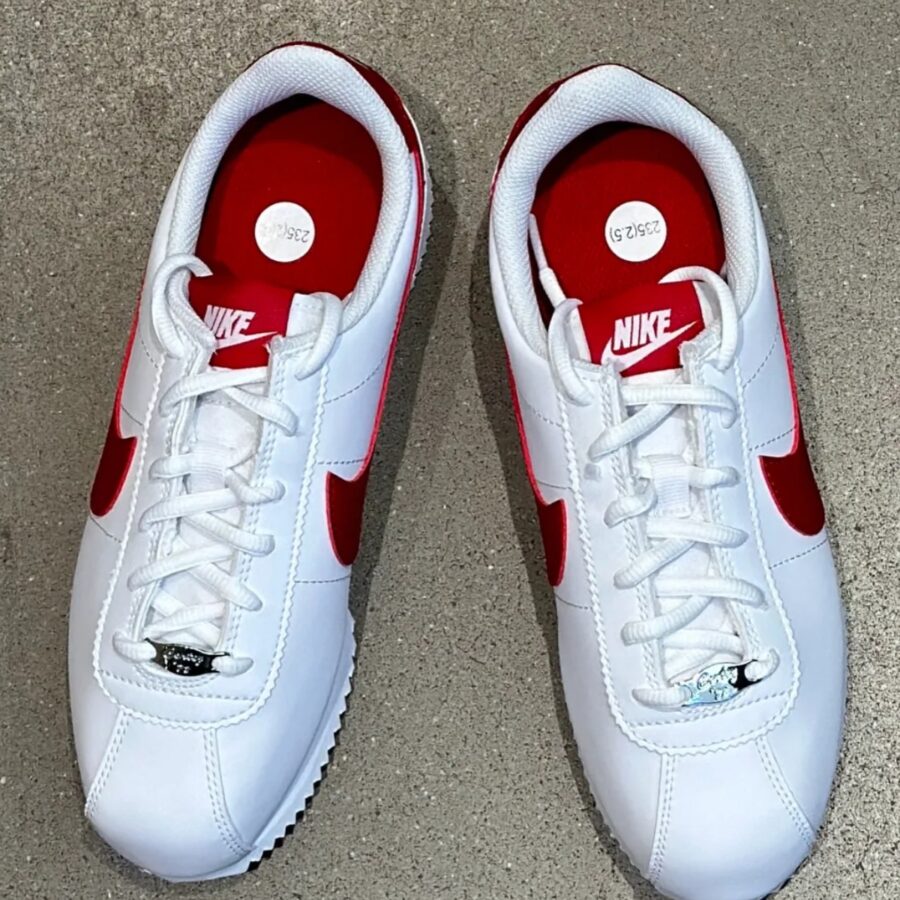 giày nike cortez basic sl gs ‘white gym red’ 904764-101