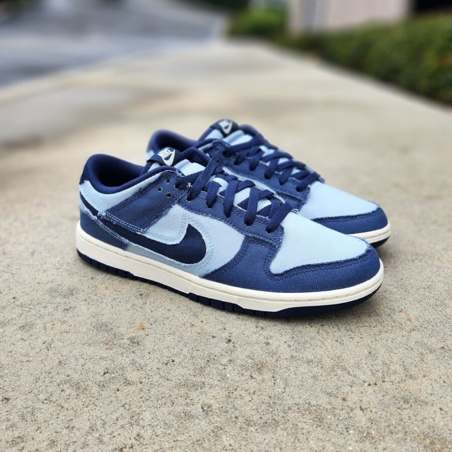 giày nike dunk low 'light armory blue denim' hf3141-400