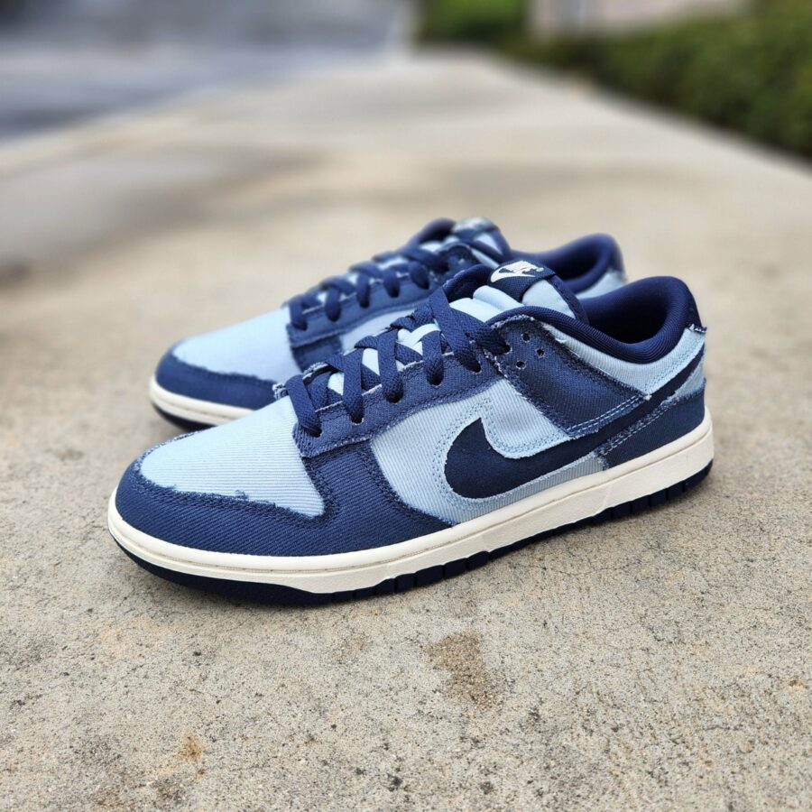 giày nike dunk low 'light armory blue denim' hf3141-400