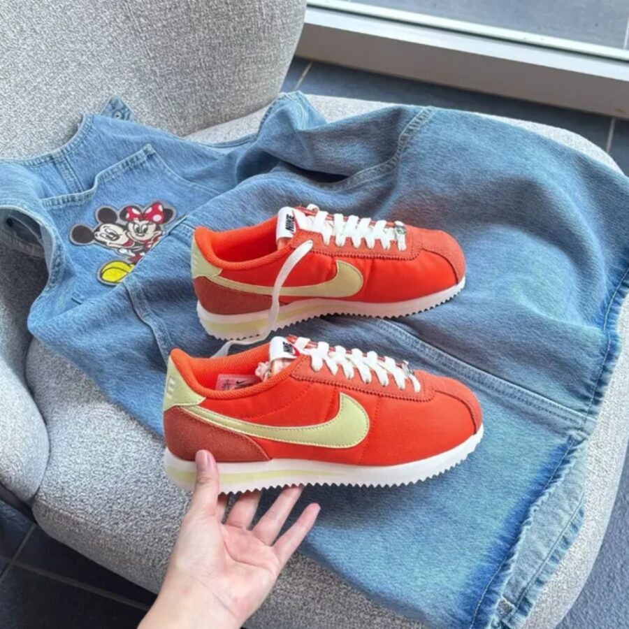 giày nike women's cortez textile orange hj9612-800