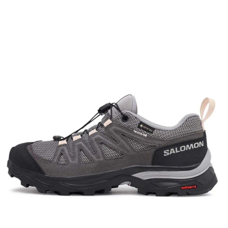 giày salomon nữ x ward leather gtx w 'gull black ebony' l47182400