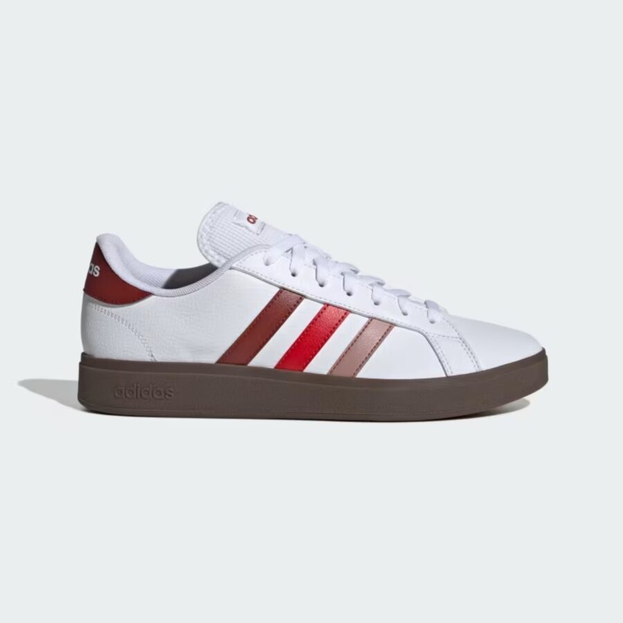 giày adidas grand court base 2. 'cloud white preloved ruby' jh8611