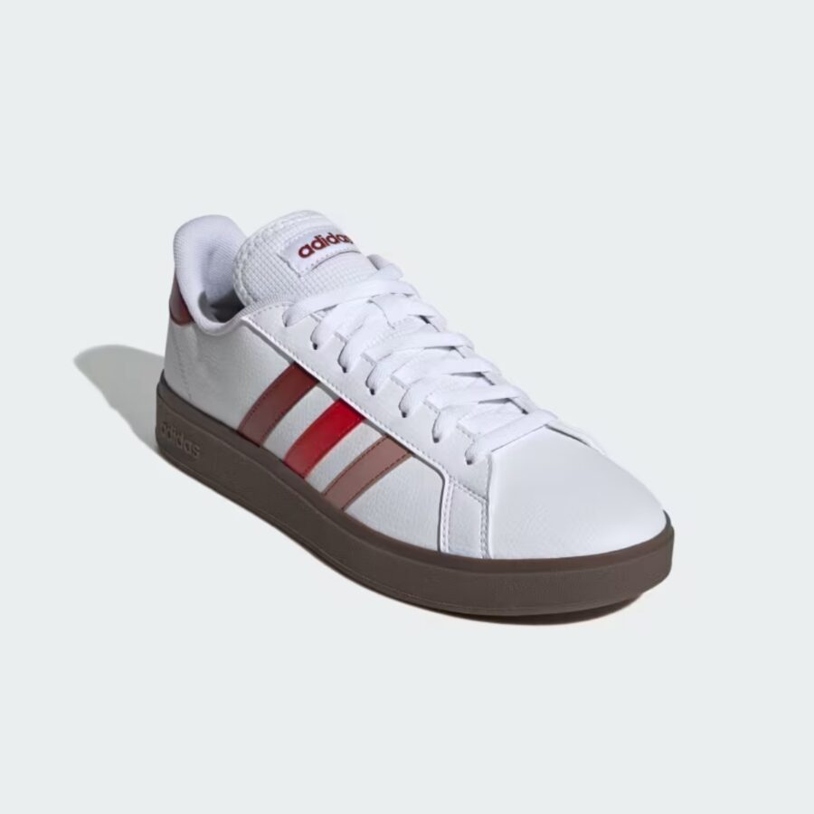 giày adidas grand court base 2. 'cloud white preloved ruby' jh8611
