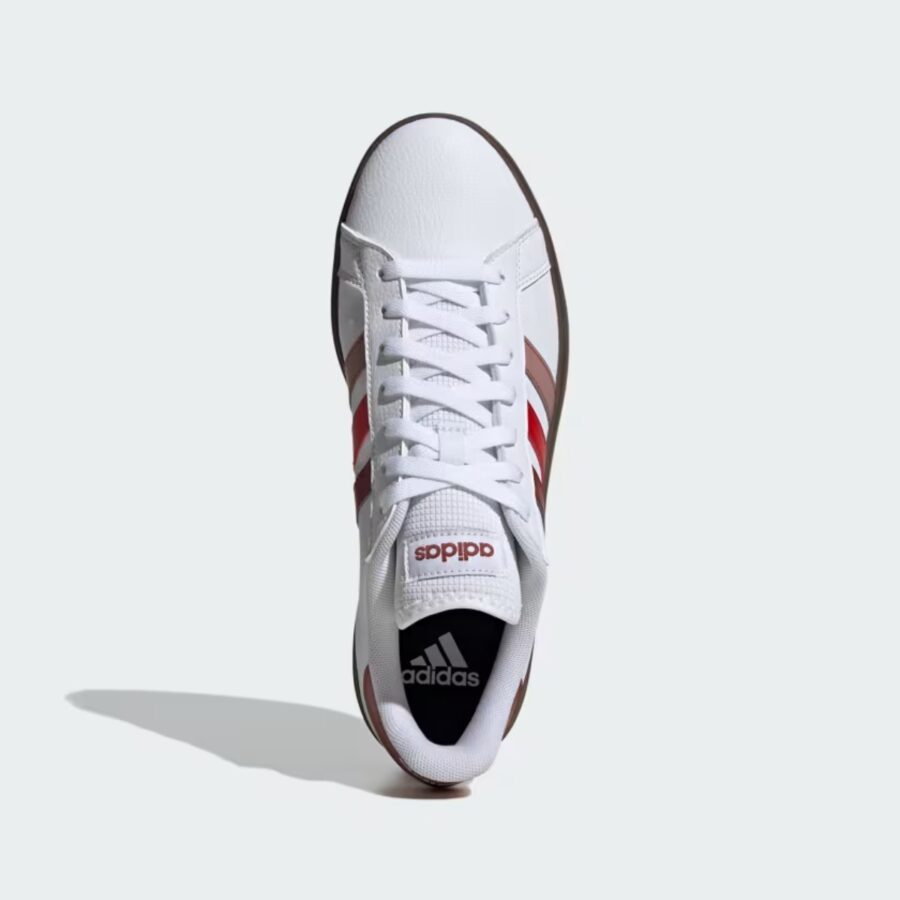 giày adidas grand court base 2. 'cloud white preloved ruby' jh8611