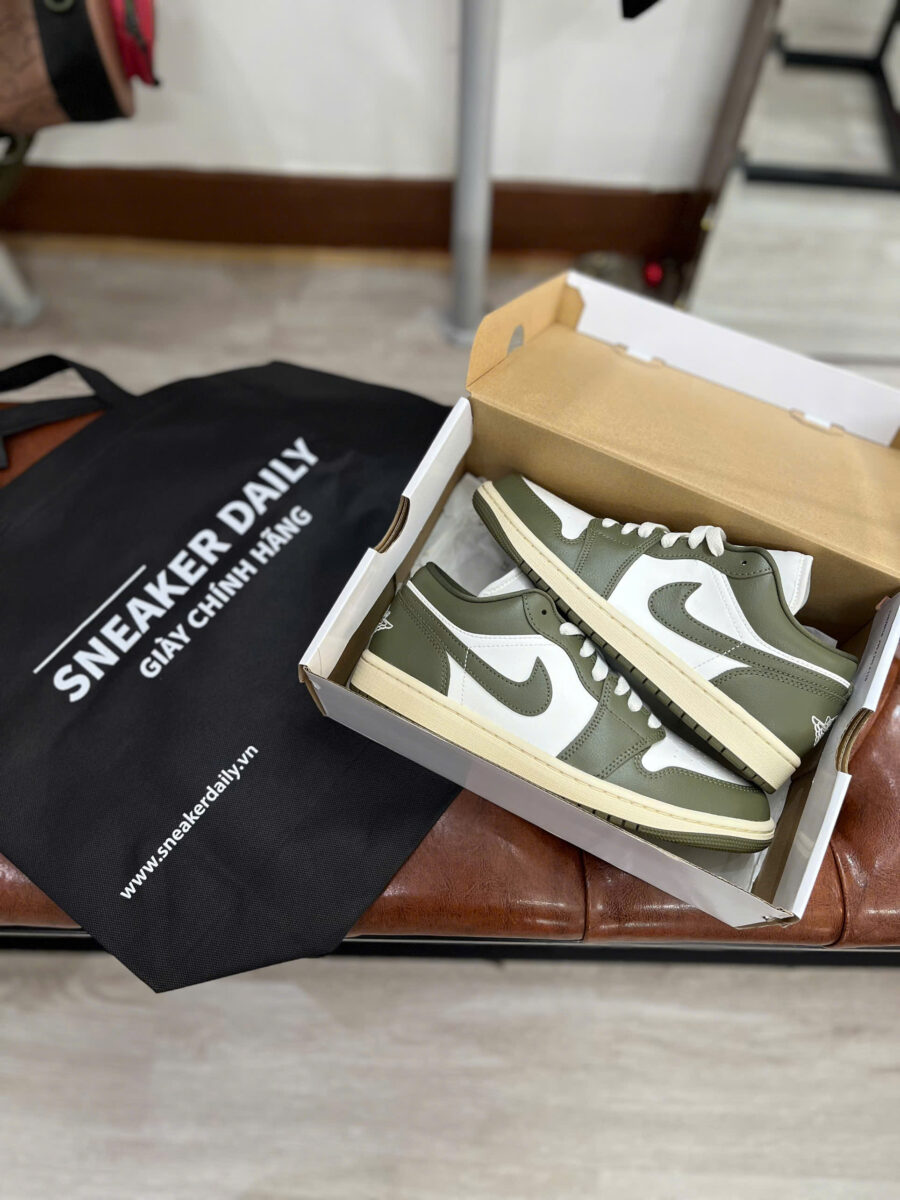 giày air jordan 1 low wmns medium olive dc0774-122
