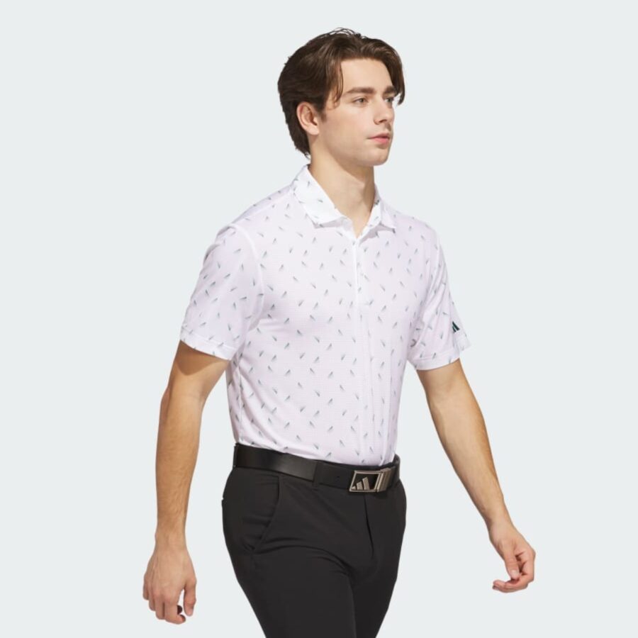 áo adidas polo golf ultimate365 mesh nam 'white collegiate green' jn8275